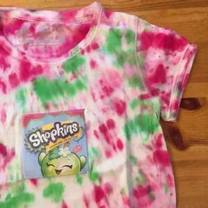 New! Hand tie dyed T-shirt Shopkins girls